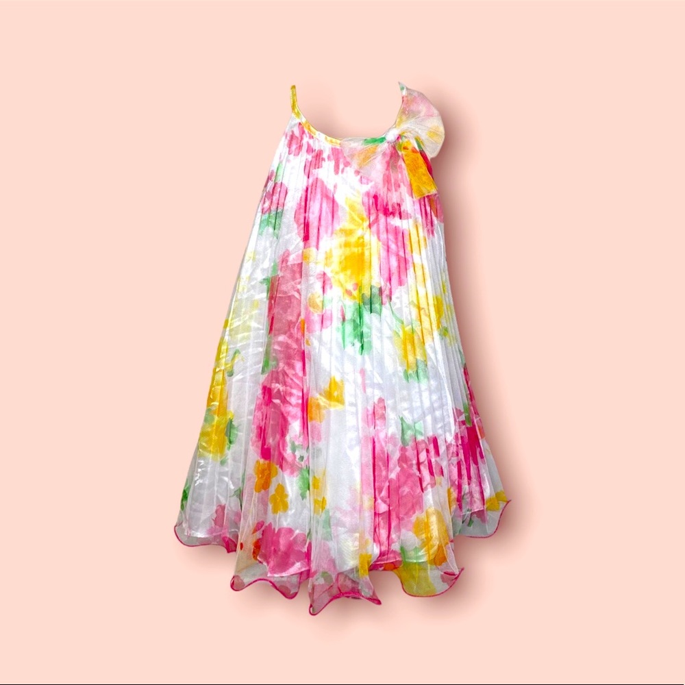 New* Beautiful, pink, yellow, green and white dress!,   size: 5 little girls